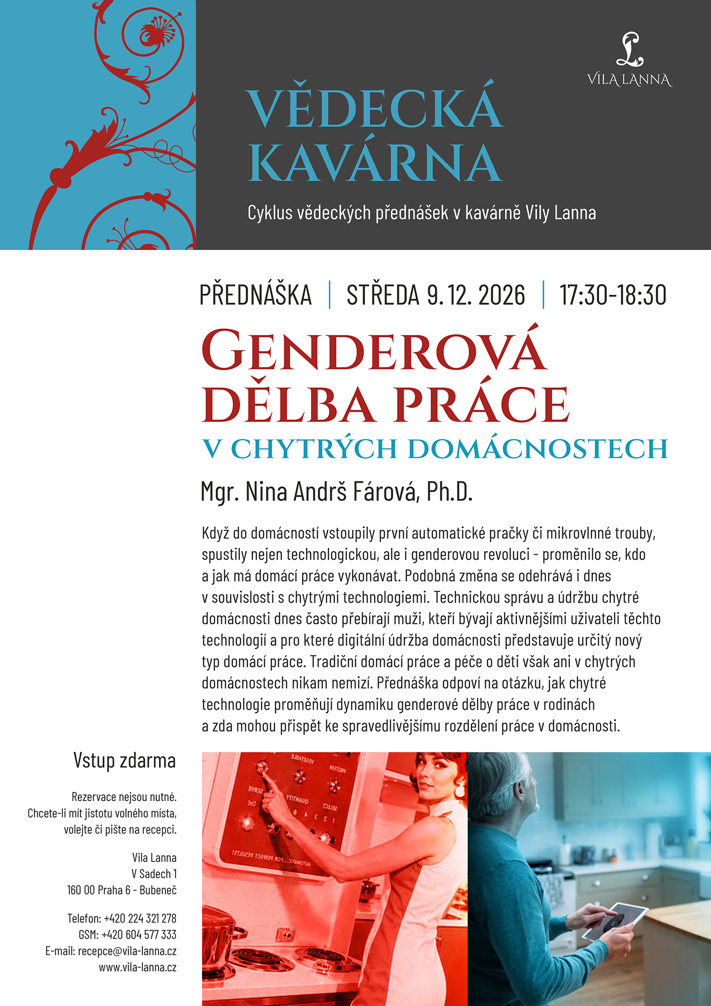 Vědecká kavárna ve Vile Lanna v prosinci Vědecká kavárna ve Vile Lanna v prosinci